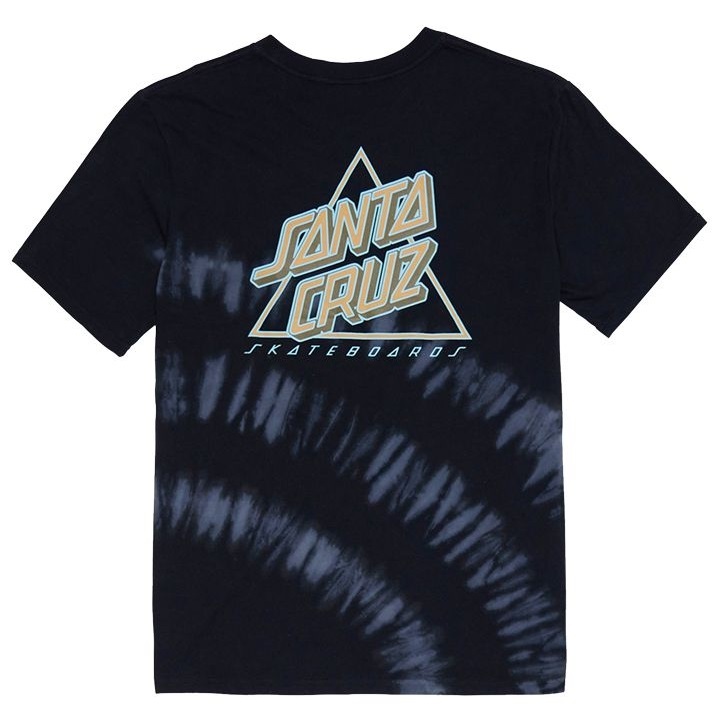 Santa Cruz Lined Not A Dot Black Tie Dye T-Shirt [Size: S]