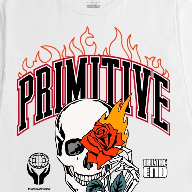 Primitive Heat White Youth T-Shirt [Size: M]