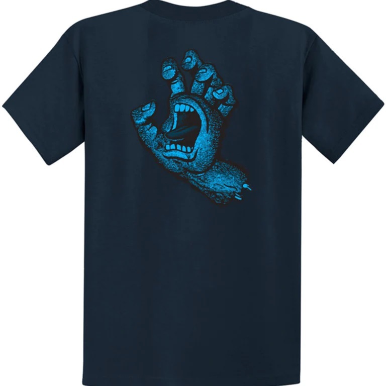 Santa Cruz Street Creep Hand Navy T-Shirt [Size: S]