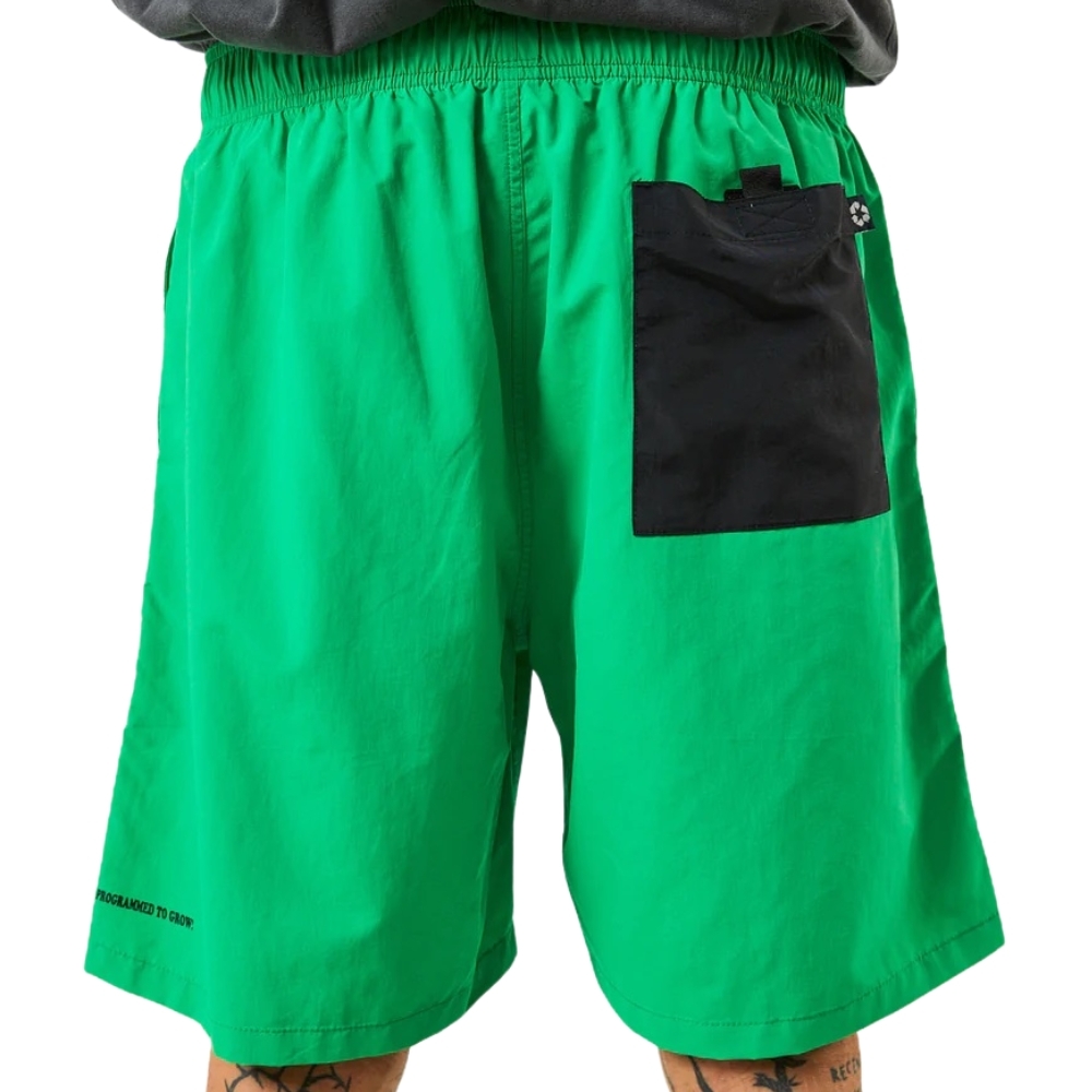 Afends Programmed Recycled Elastic Waist Forest Shorts [Size: S]