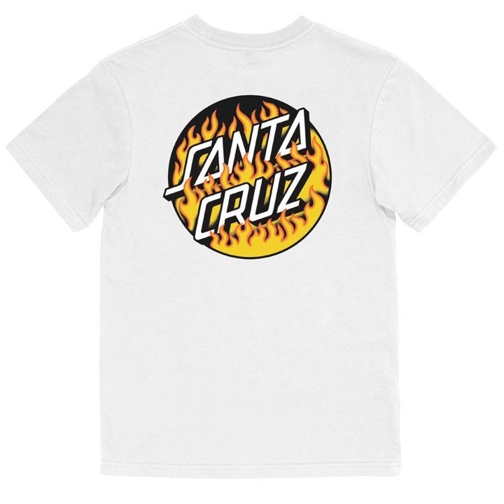 Santa Cruz Blaze Dot White Youth T-Shirt [Size: 10]