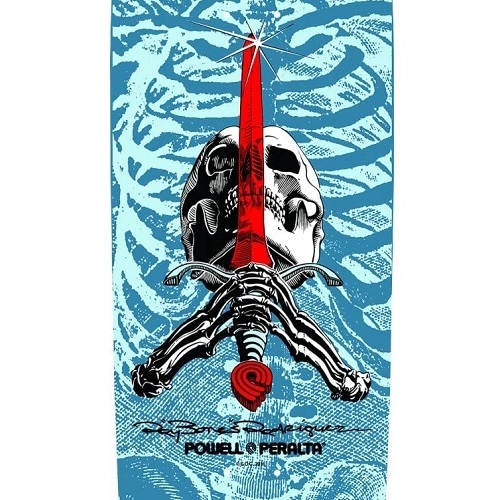 Powell Peralta Flight Skull and Sword Blue Shape 192 9.265 Skateboard Deck
