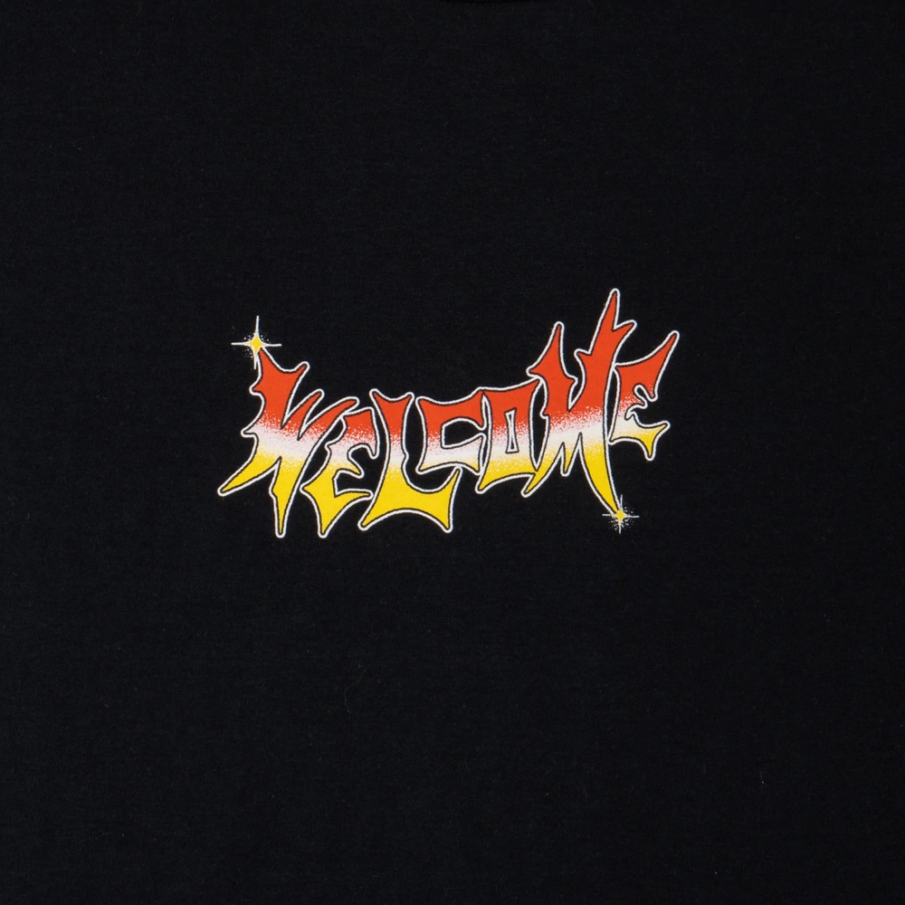 Welcome Skateboards Vamp Shine Black Red Yellow T-Shirt [Size: S]