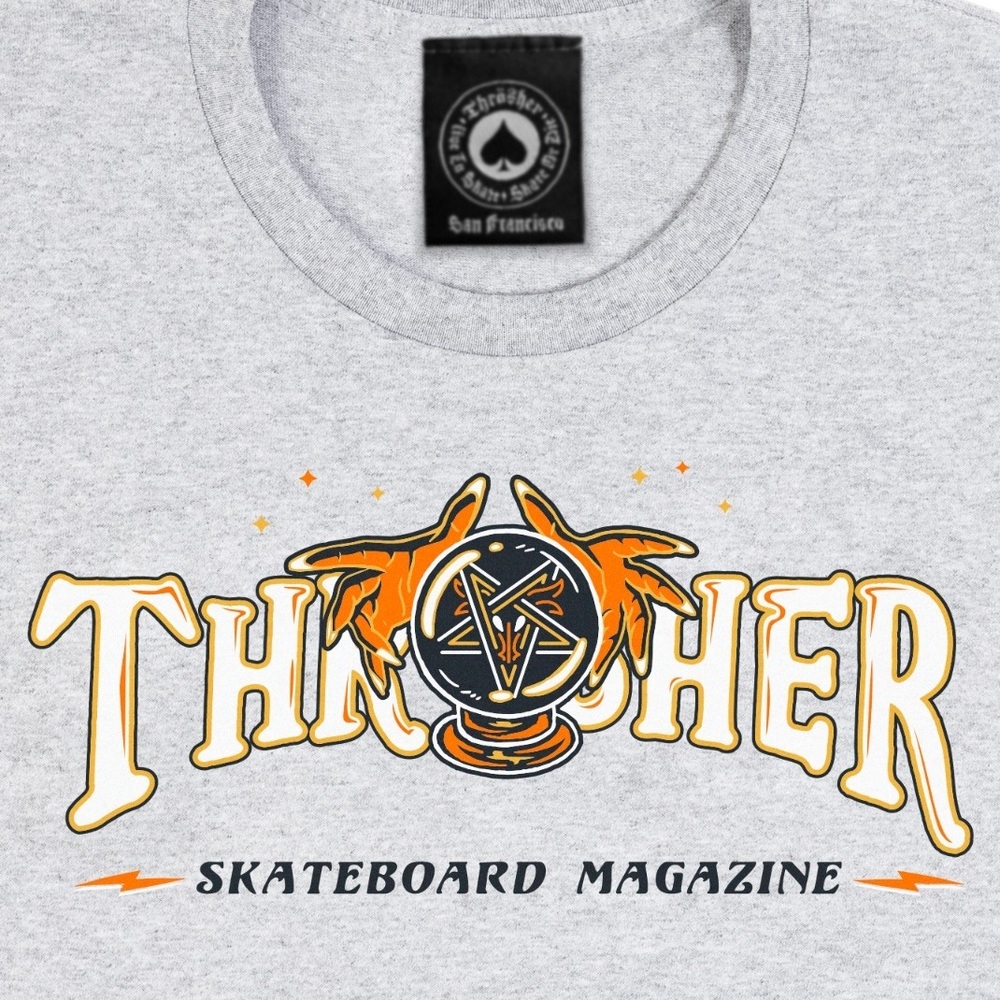 Thrasher Fortune Logo Ash Grey T-Shirt [Size: S]