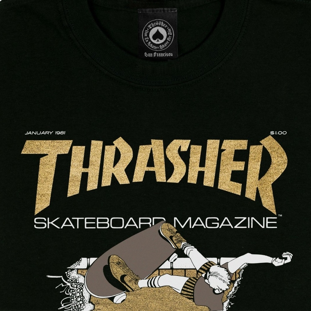 Thrasher First Cover Black Gold T-Shirt