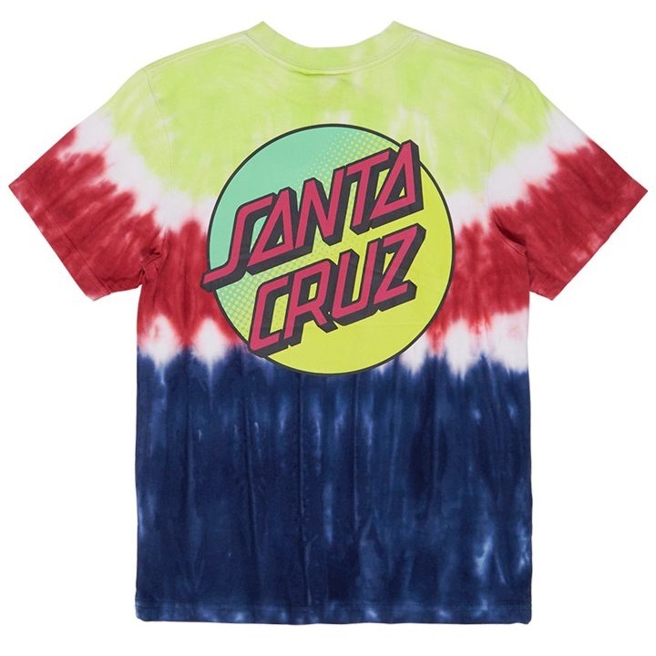Santa Cruz Pop Fade Dot Navy Tie Dye Youth T-Shirt [Size: 12]