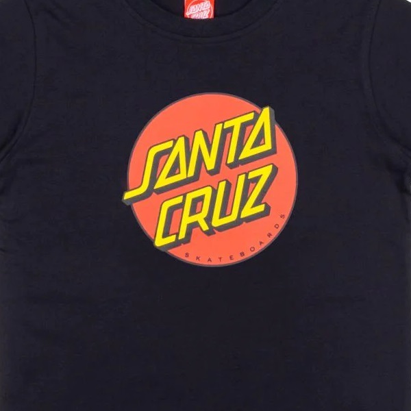 Santa Cruz Classic Dot Front Black Youth T-Shirt [Size: 8]