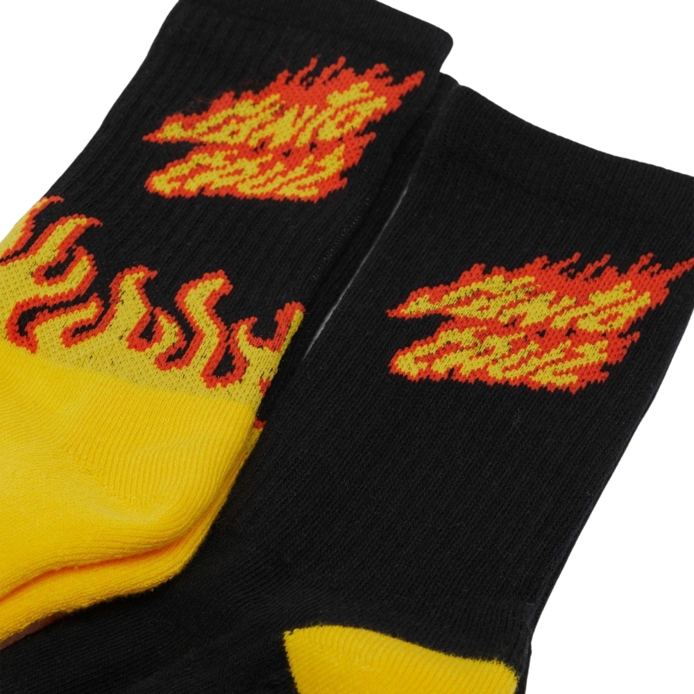 Santa Cruz Flame Strip Yellow Crew 2 Pack Youth Socks