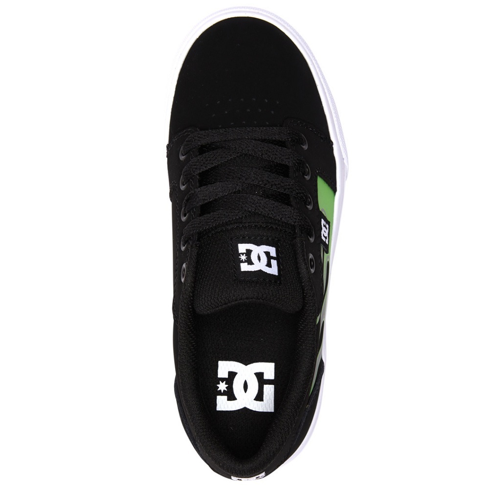 DC Anvil SE Black White Soft Lime Youth Skate Shoes
