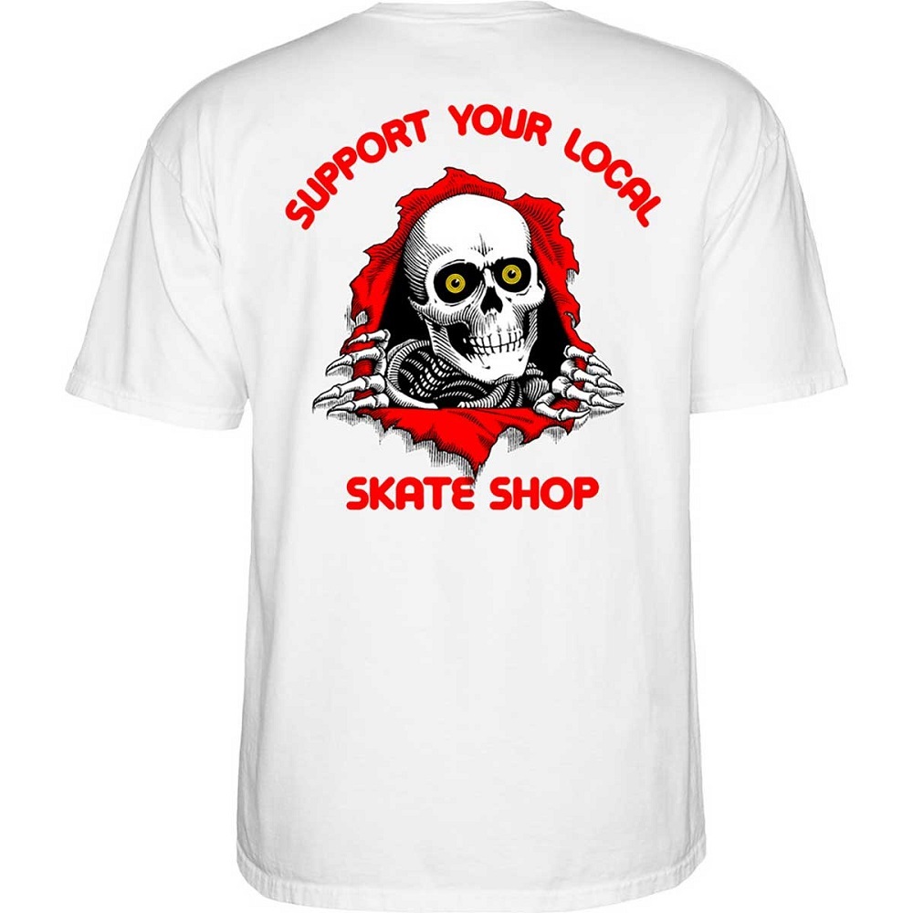 Powell Peralta Support Your Local Skate Shop White T-Shirt [Size: M]