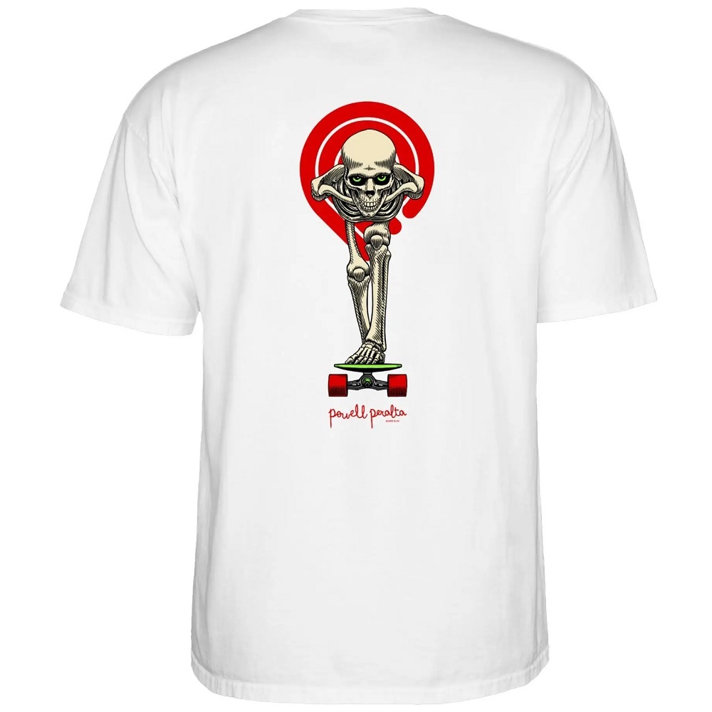 Powell Peralta Tucking Skeleton White T-Shirt [Size: L]