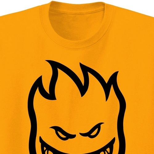 Spitfire Bighead Gold Black Youth T-Shirt [Size: S]