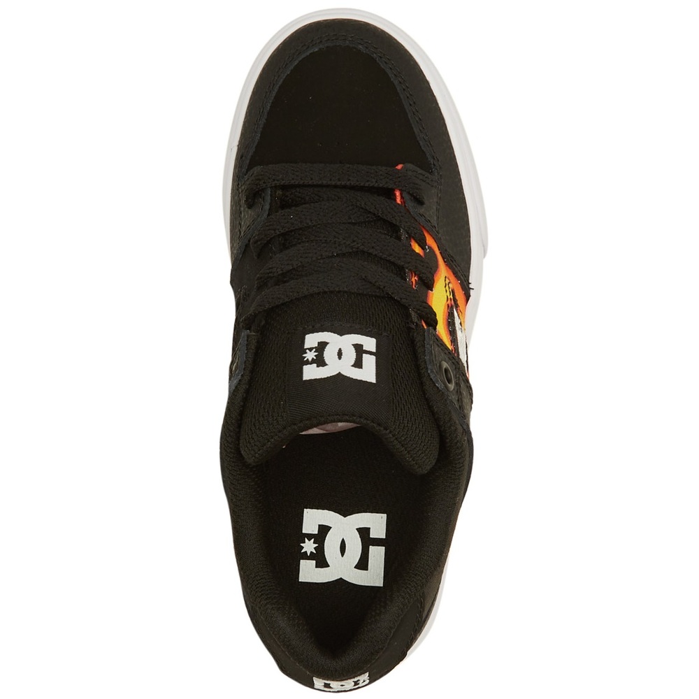DC Pure Black Flames Youth Skate Shoes