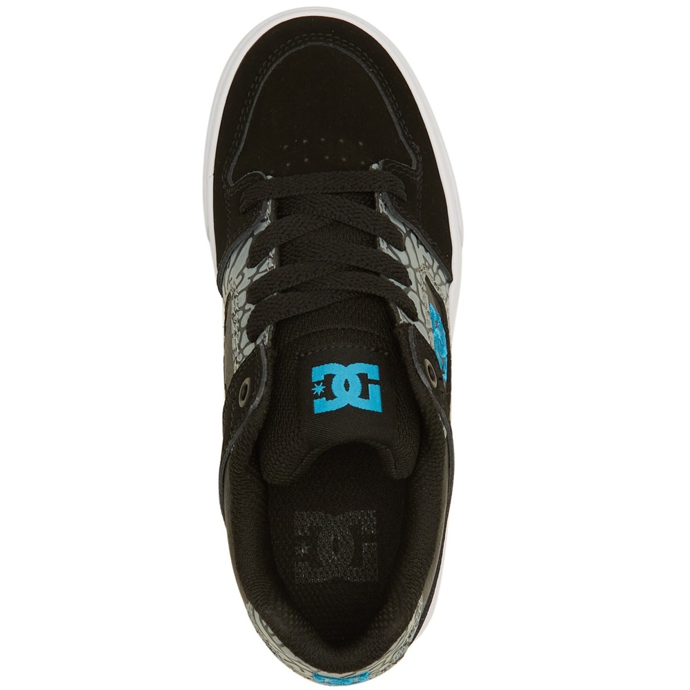 DC Pure Black Blue Grey Youth Skate Shoes [Size: US 1]