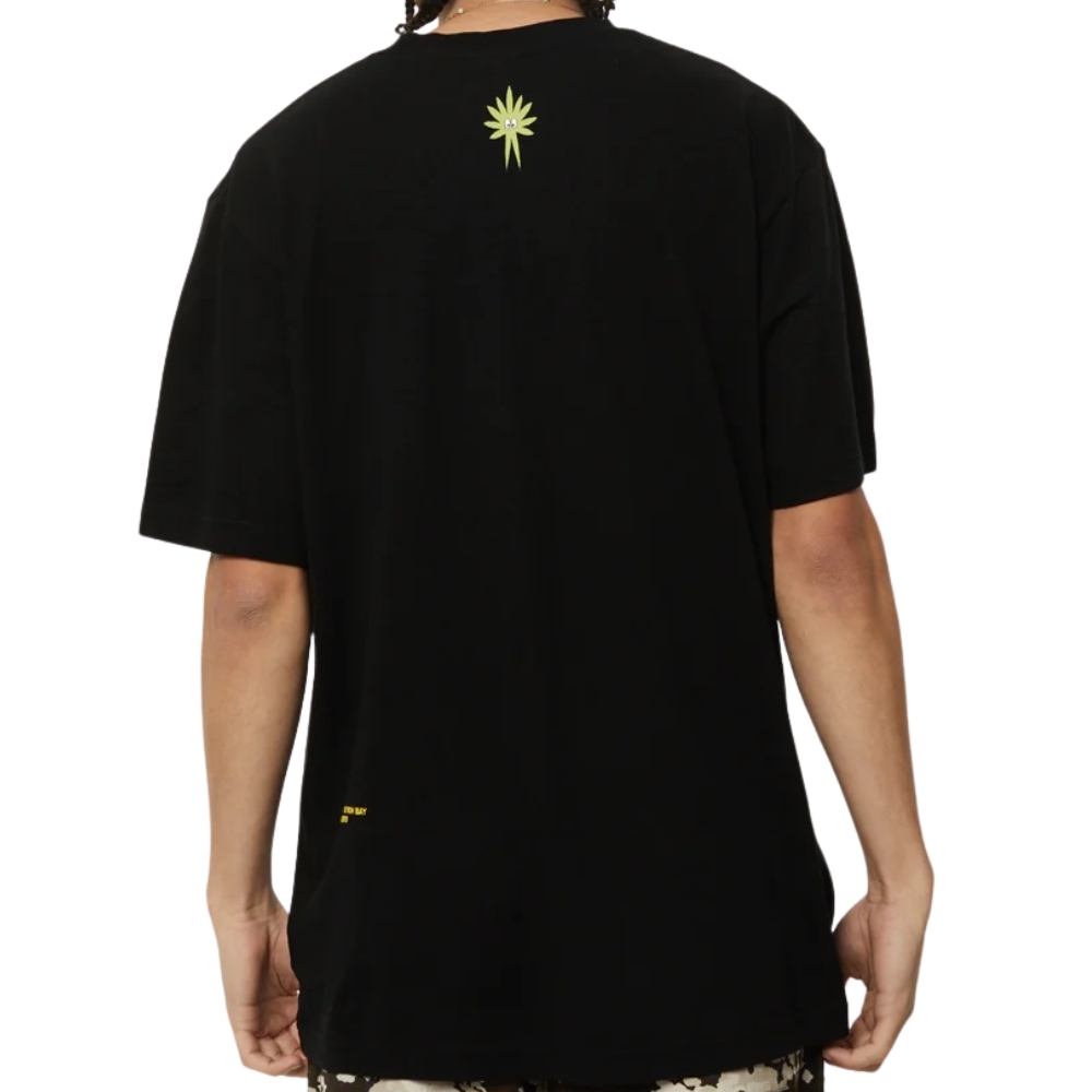 Afends Programmed Hemp Boxy Graphic Black T-Shirt [Size: M]