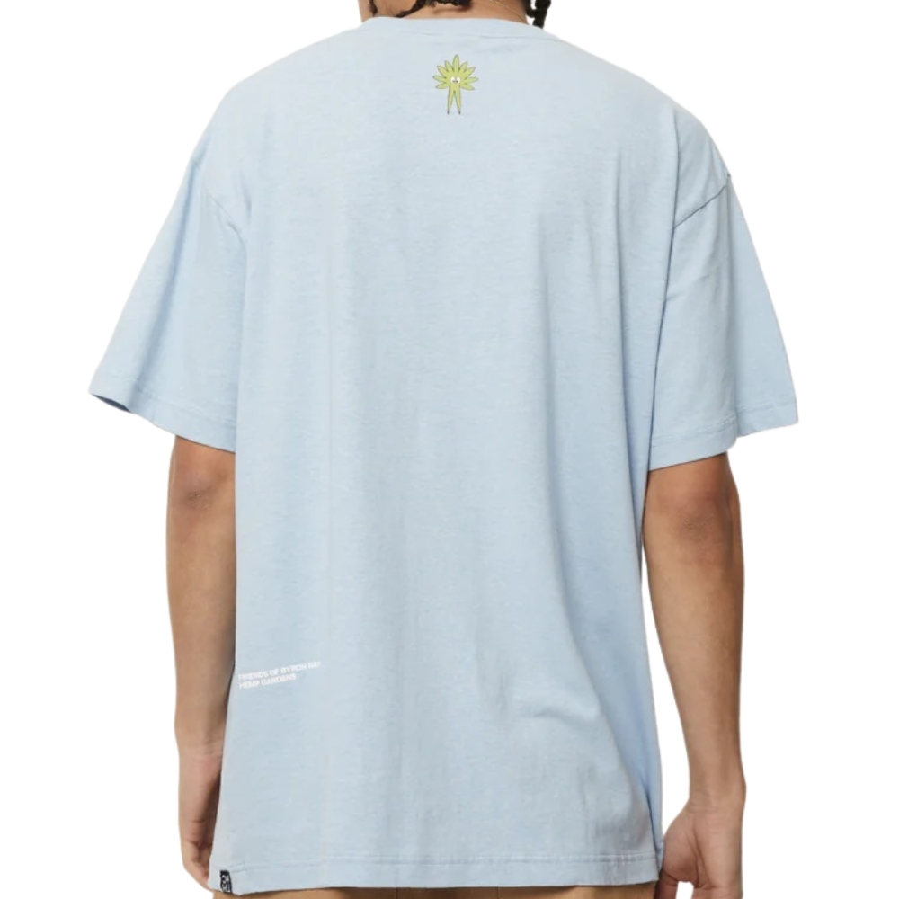 Afends Programmed Hemp Boxy Graphic Powder Blue T-Shirt [Size: M]