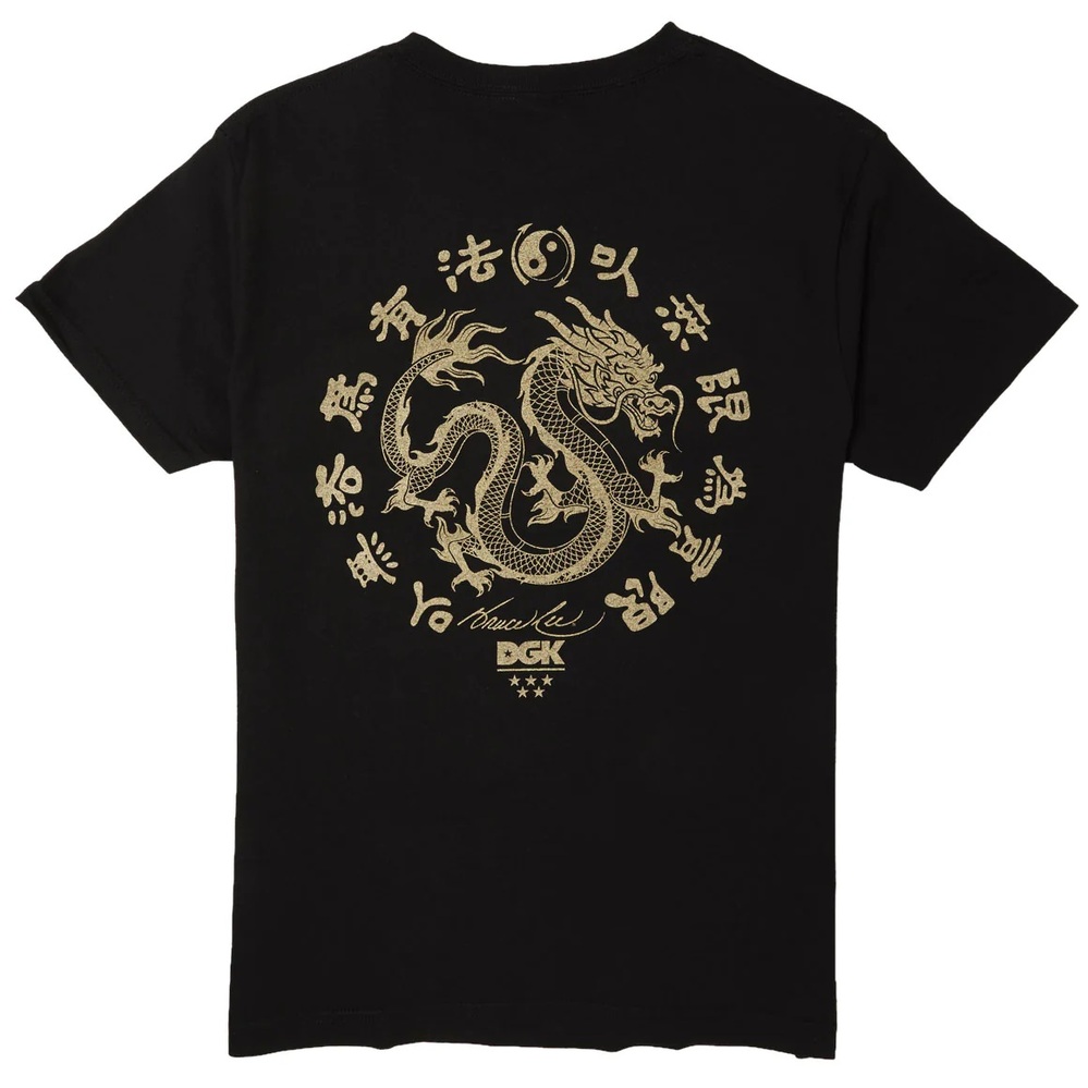DGK Double Dragon Bruce Lee Black T-Shirt [Size: S]