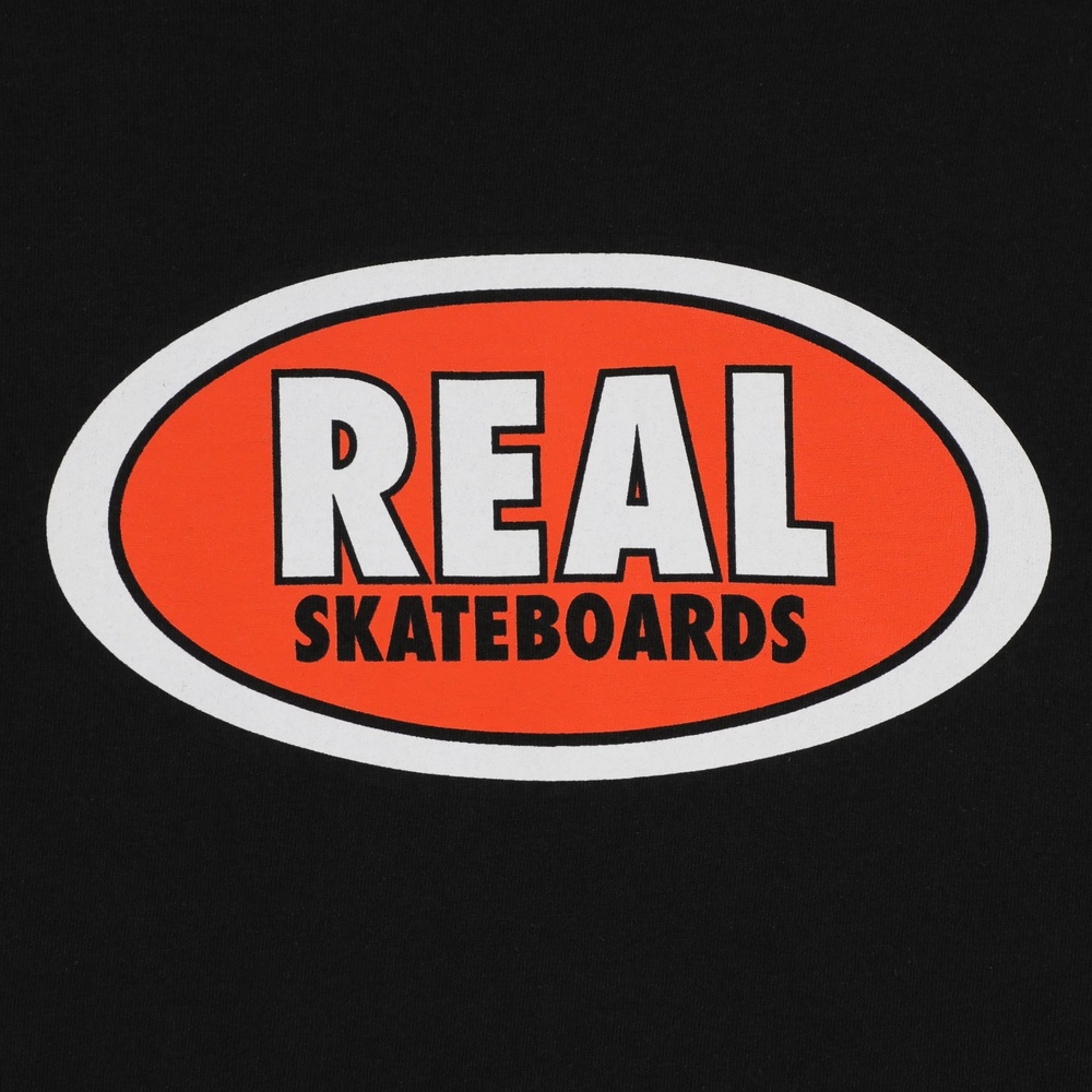 Real Skateboards Oval Black Orange Long Sleeve Shirt