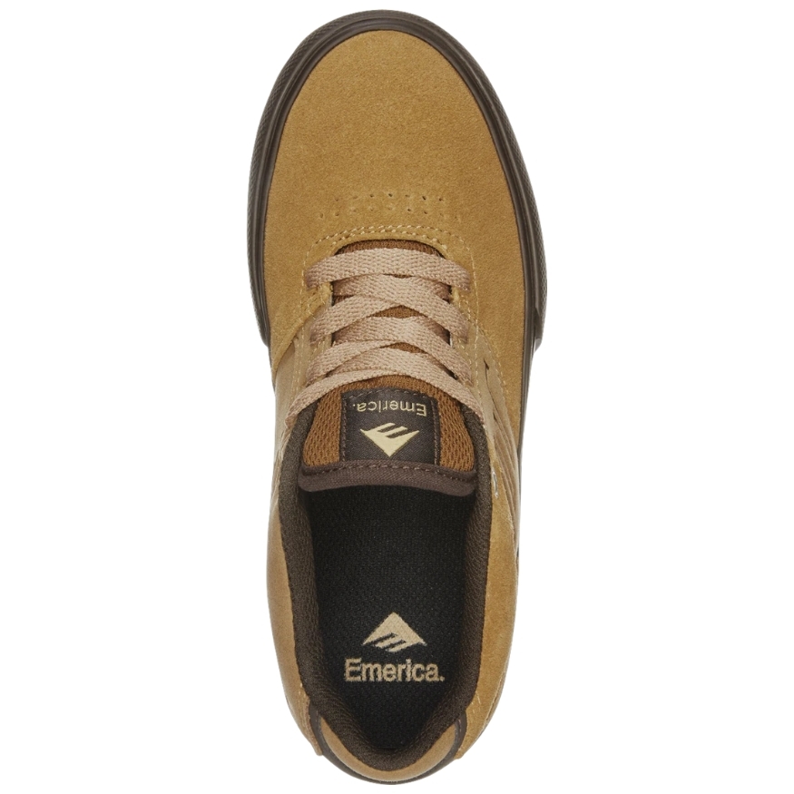 Emerica The Low Vulc Tan Brown Youth Skate Shoes [Size: US 2]