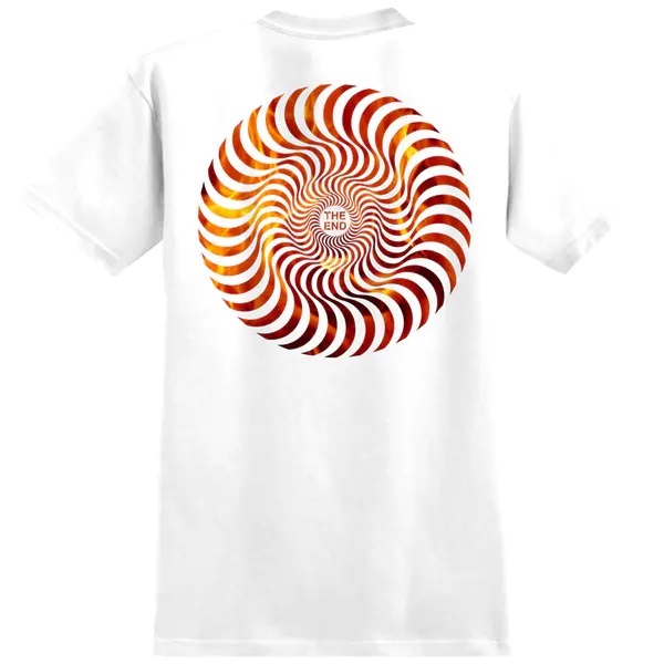 Spitfire Flamed Fill Swirl White T-Shirt [Size: S]