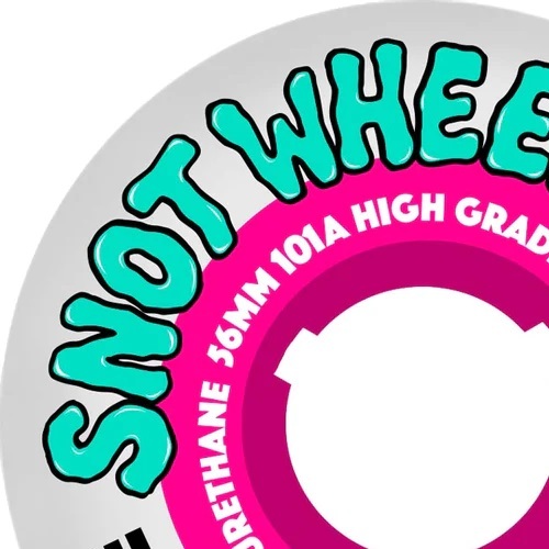 Snot Wheel Co Boogerthane White Pink 101A 56mm Skateboard Wheels