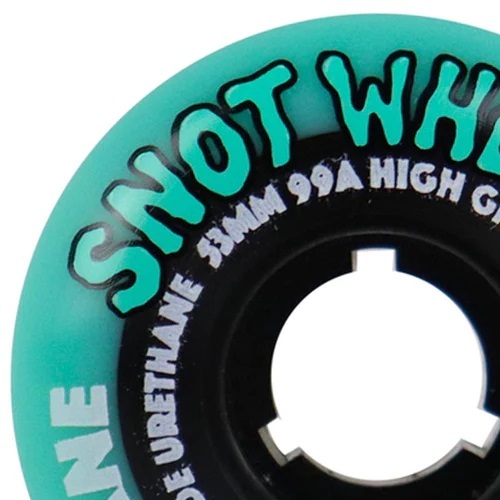 Snot Wheel Co Boogerthane Teal Black 99A 58mm Skateboard Wheels