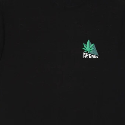 Afends Crops Retro Logo Black T-Shirt [Size: M]