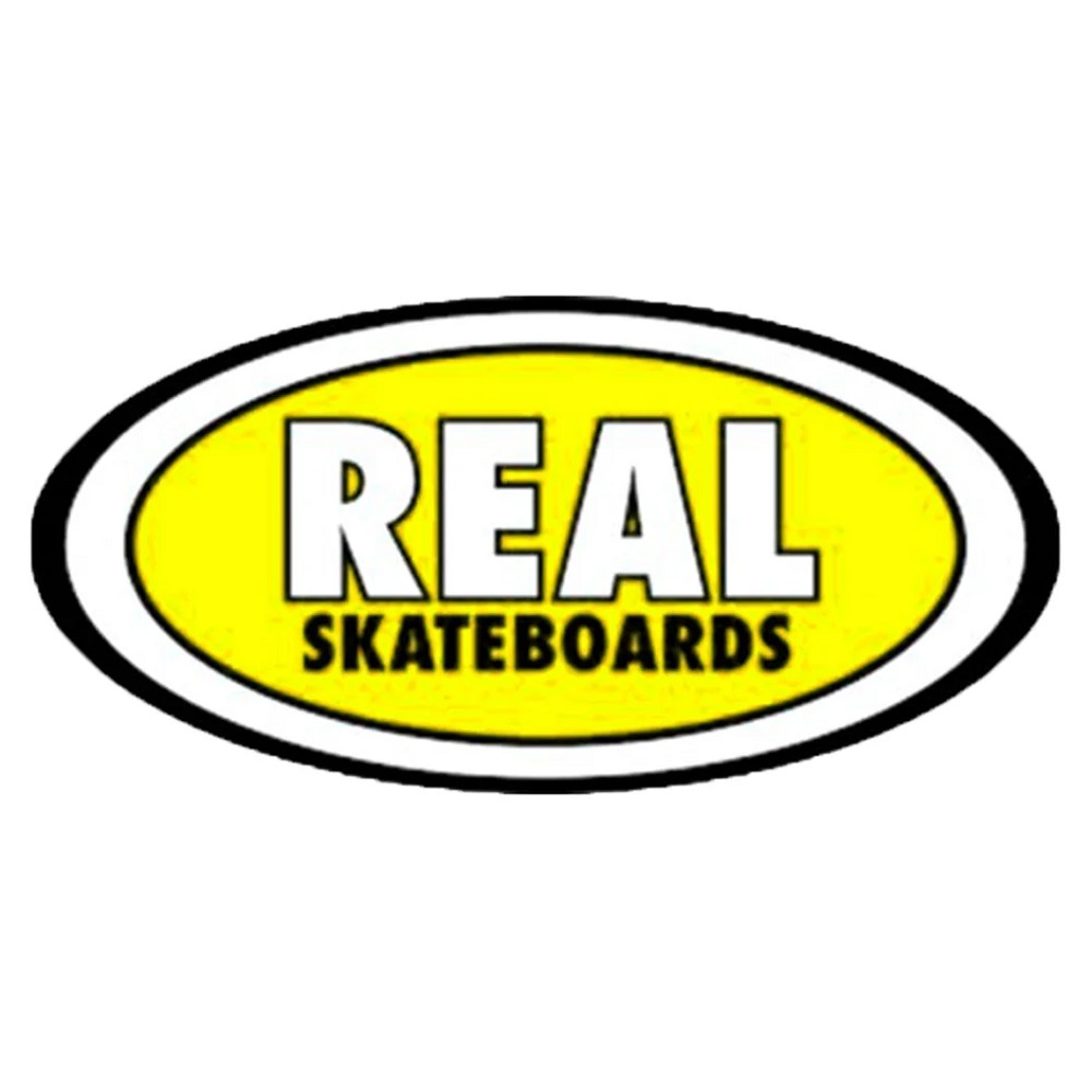 Real Oval Classic Medium Skateboard Sticker [Colour: Orange]