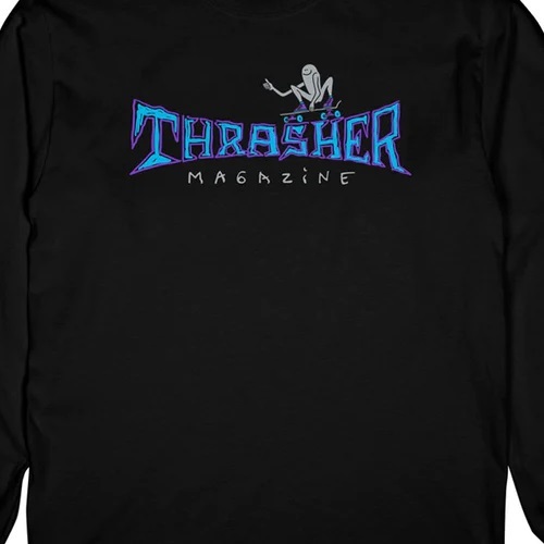 Thrasher Gonz Thumbs Up Black Long Sleeve Shirt [Size: XL]