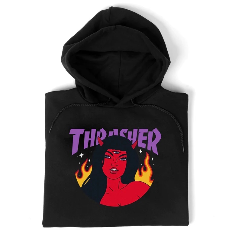 Thrasher Roja Black Hoodie [Size: S]