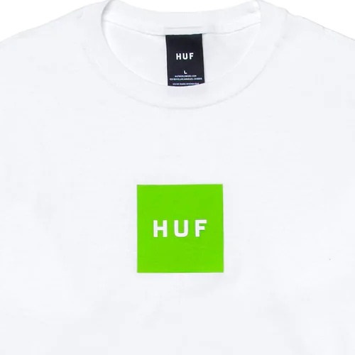 HUF Essentials Box Logo White Long Sleeve Shirt