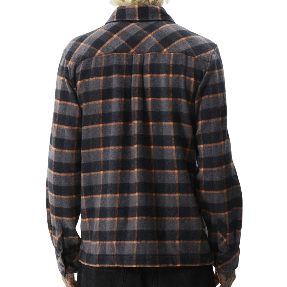 Afends Flowerbed Check Black Long Sleeve Flannel [Size: XXL]