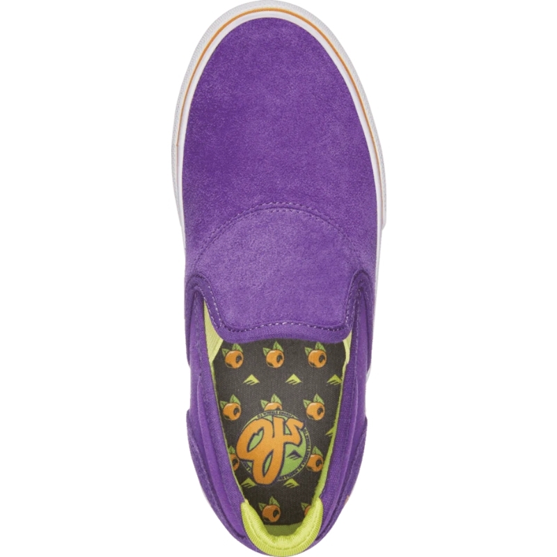 Emerica Wino Slip-On X OJ Purple Youth Skate Shoes