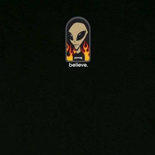 Thrasher X Alien Workshop Believe Black T-Shirt [Size: S]