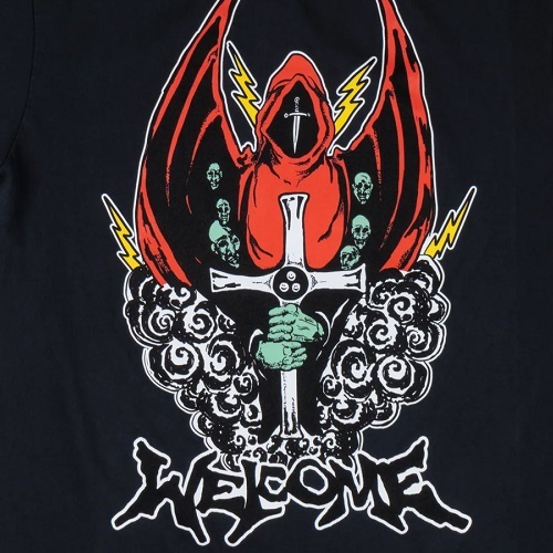 Welcome Skateboards Knight Garment Dyed Black T-Shirt [Size: S]