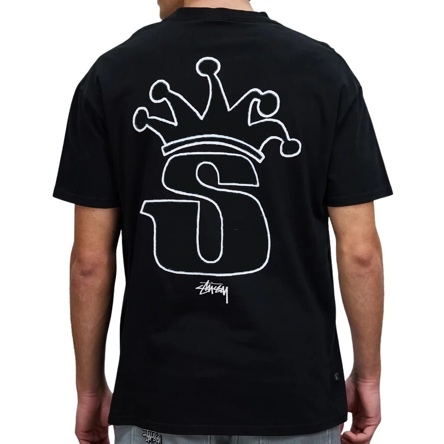 Stussy S Crown 50 50 Black T-Shirt [Size: M]