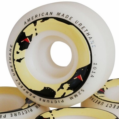 Picture Wheel Co American Pro PPU Yellow 101A 52mm Skateboard Wheels