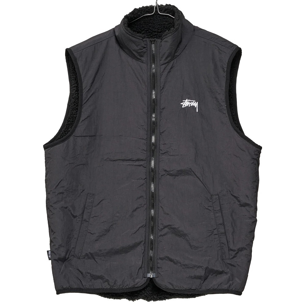 Stussy Reversible Stock Sherpa Black Vest [Size: S]