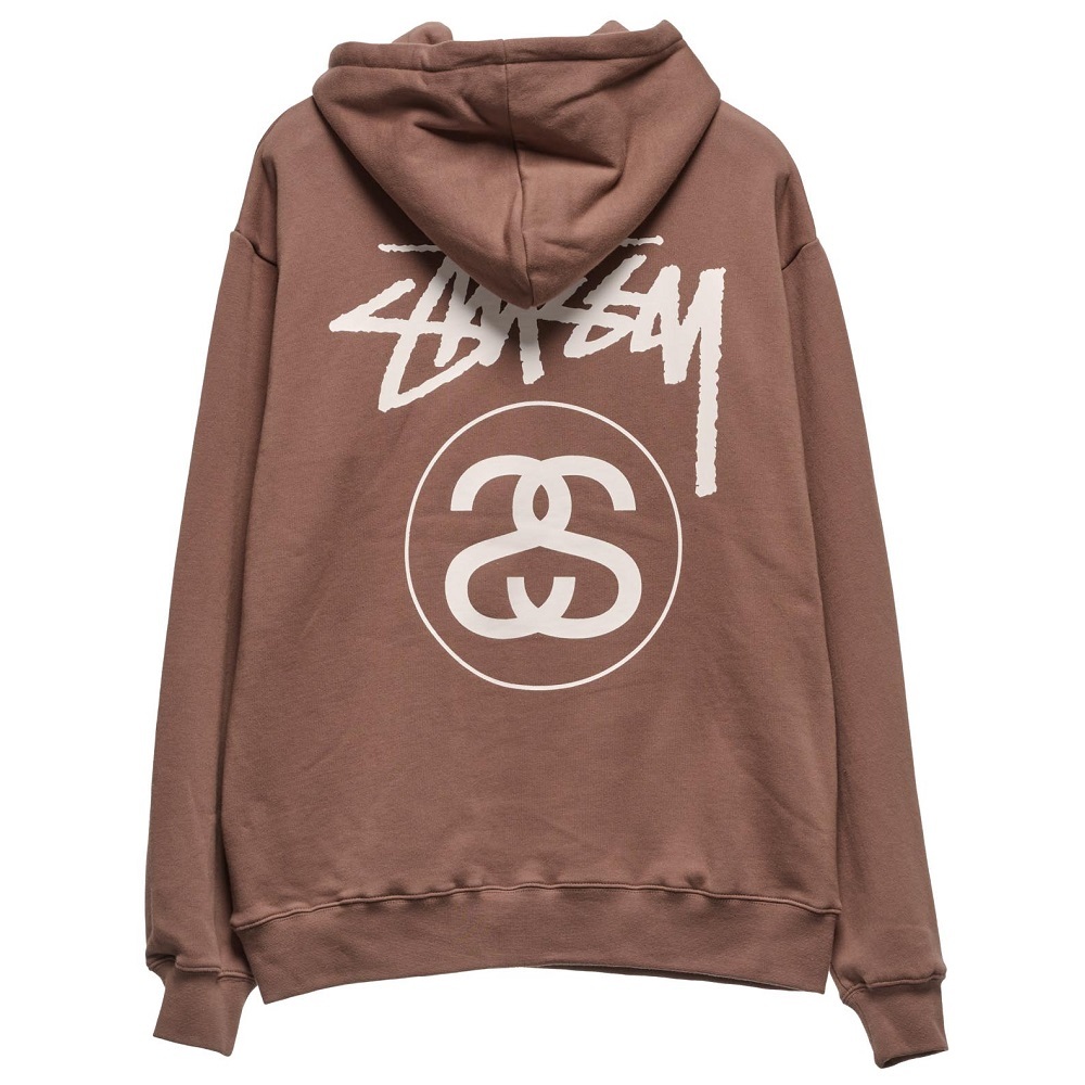 Stussy Solid Stock Link Brown Hoodie [Size: S]