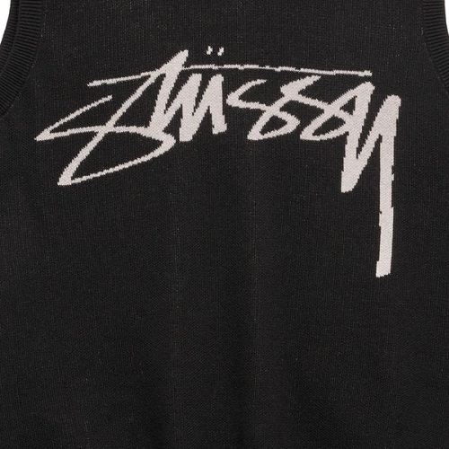 STUSSY SMOOTH STOCK KNIT VEST BLACK