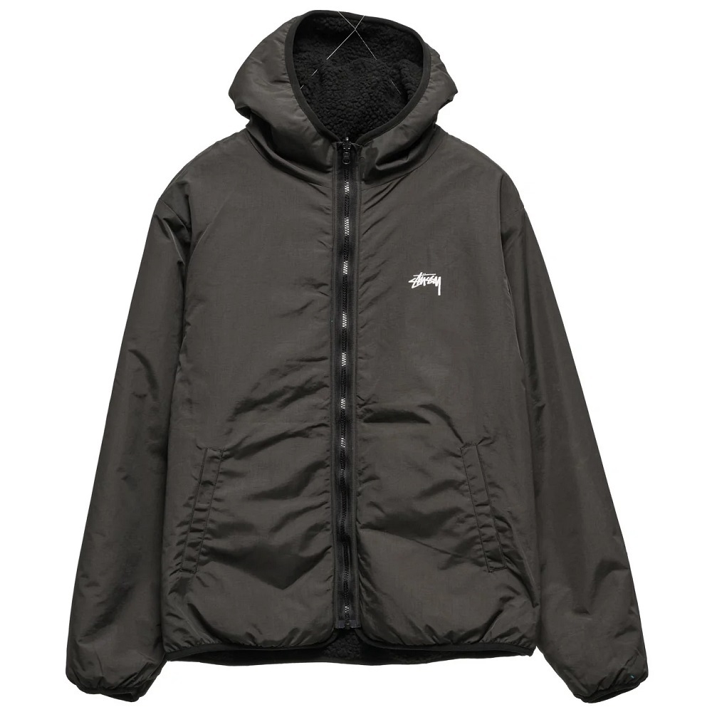 Stussy Sherpa Reversible Black Black Jacket [Size: XL]