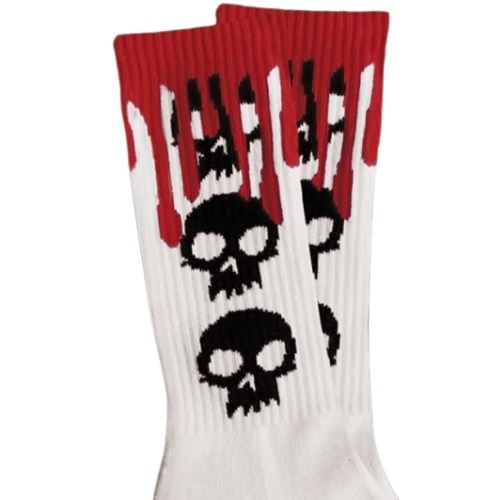 Zero 3 Skull Blood Crew White Socks