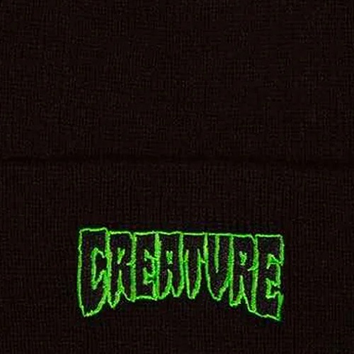 Creature Logo Outline Long Shoreman Black Beanie