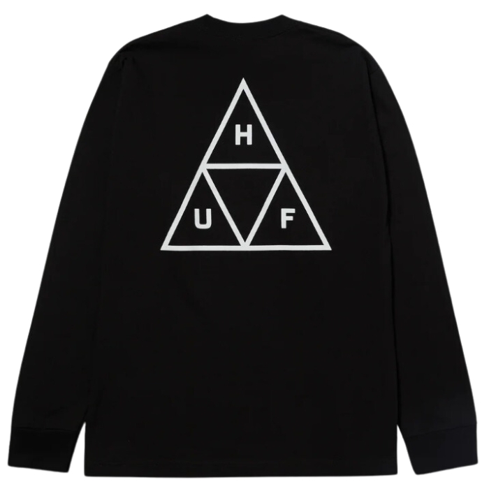 HUF Essentials Triple Triangle Black Long Sleeve Shirt
