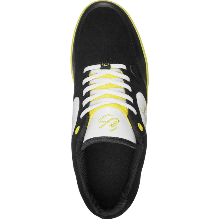 Es Swift 1.5 X Chomp On Kicks Black White Yellow Mens Skate Shoes