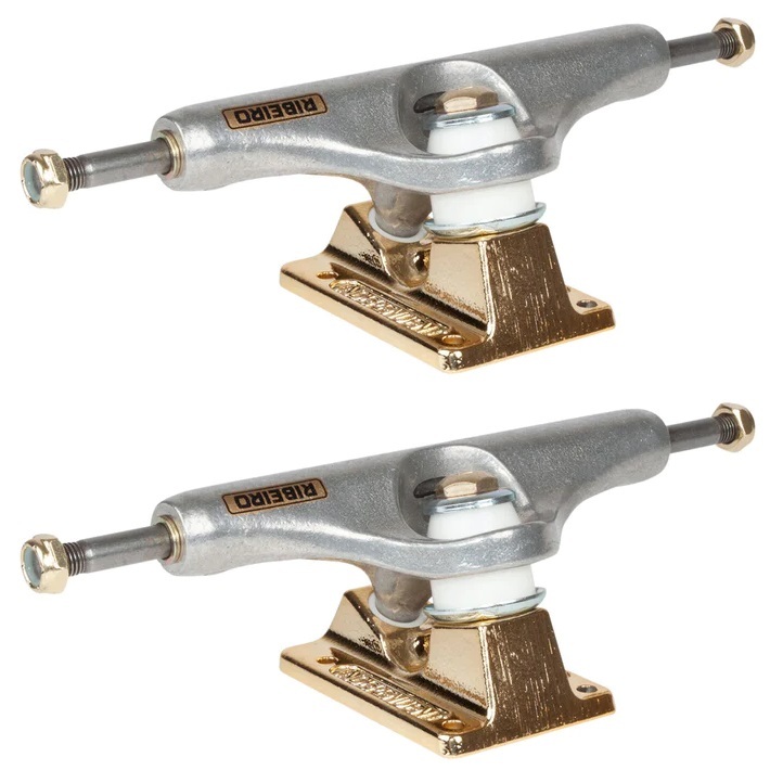 Independent Mid Carlos Riebeiro Silver Gold Set Of 2 Skateboard Trucks [Size: 144]