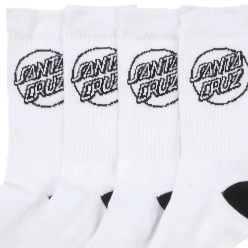 Santa Cruz Opus Dot White 4 Pairs Socks