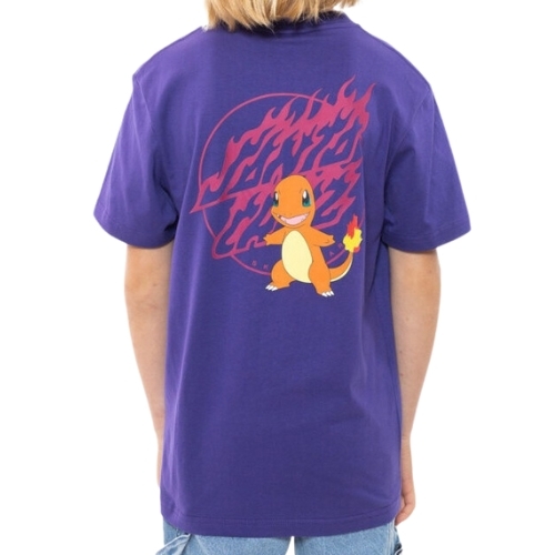 Santa Cruz X Pokemon Fire Type 1 Purple Youth T-Shirt