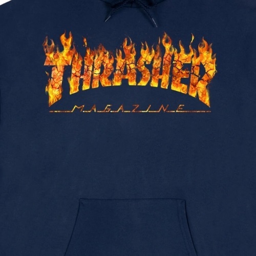 Thrasher Inferno Navy Hoodie [Size: L]