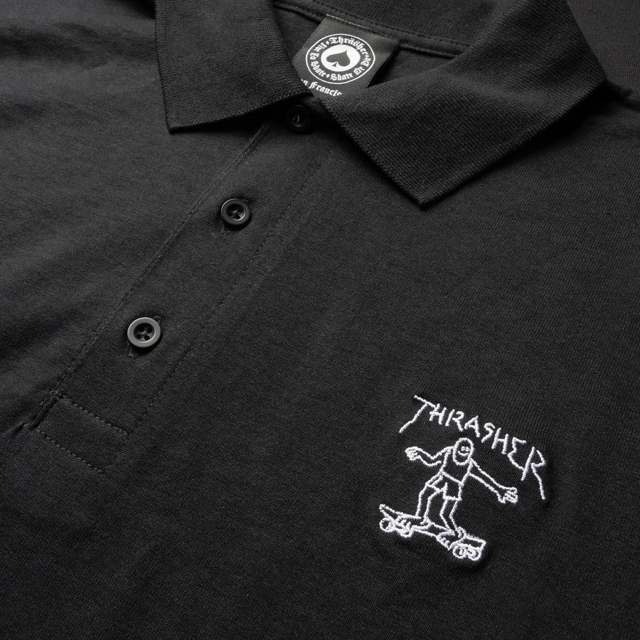 Thrasher Little Gonz Emb Black Polo Button Up Shirt